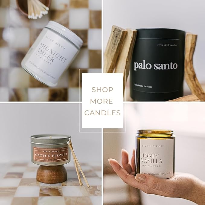 River Birch Premium, All-Natural, Non-Toxic Soy Wax Candle | Bluebonnet Scented | 8 oz. Silver Travel Tin | Cozy Relaxing Gifts for Home