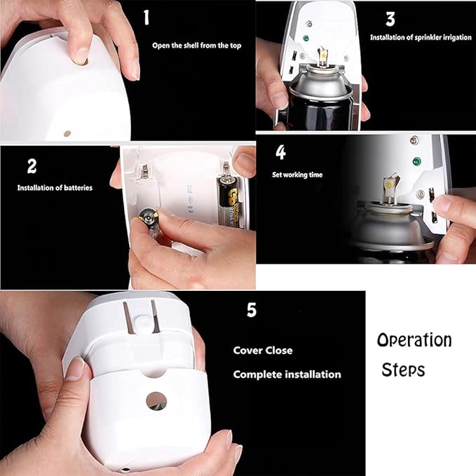 Automatic Air Freshener Spray Dispenser (2-Pack),Wall Mounted/Free Standing Automatic Air Fresheners for Home and Commercial Use, Multiple Time Scent Release Setting for Room/Restroom Sprayer (White)