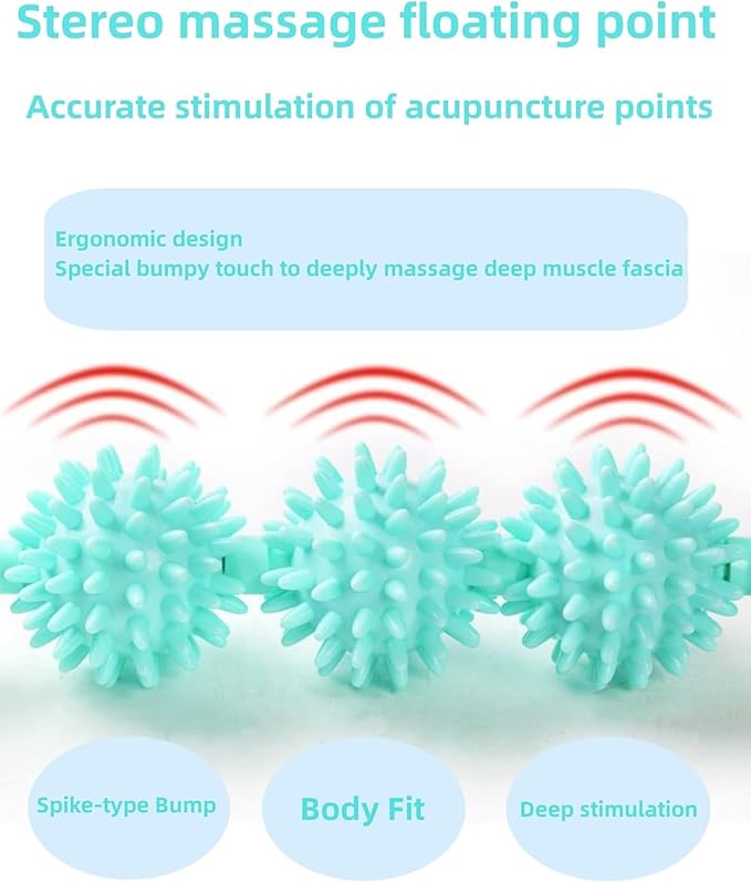 Fascia Muscle Roller Stick Hedgehog Massage Roller Yoga Stick Hand-held Body Massage Tool for Cellulite and Muscle Soreness,Physical Therapy &Recovery,Reduce Leg Cramps (Purple)