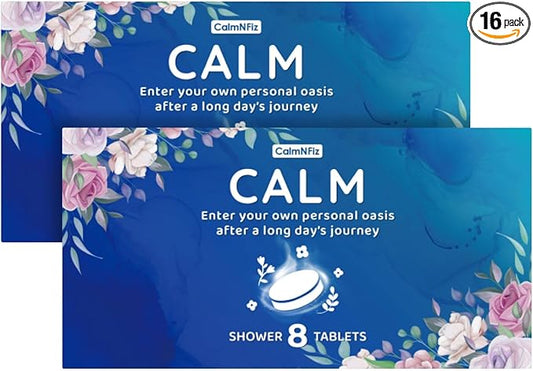 Shower Steamers 16 Pack-Bath Bombs with Organic & Natural Fragrances, Travel Essentials, Stocking Stuffers, Birthday Christmas Gifts for Women, Men, Mom and Teen Who Have Everything (Blue)