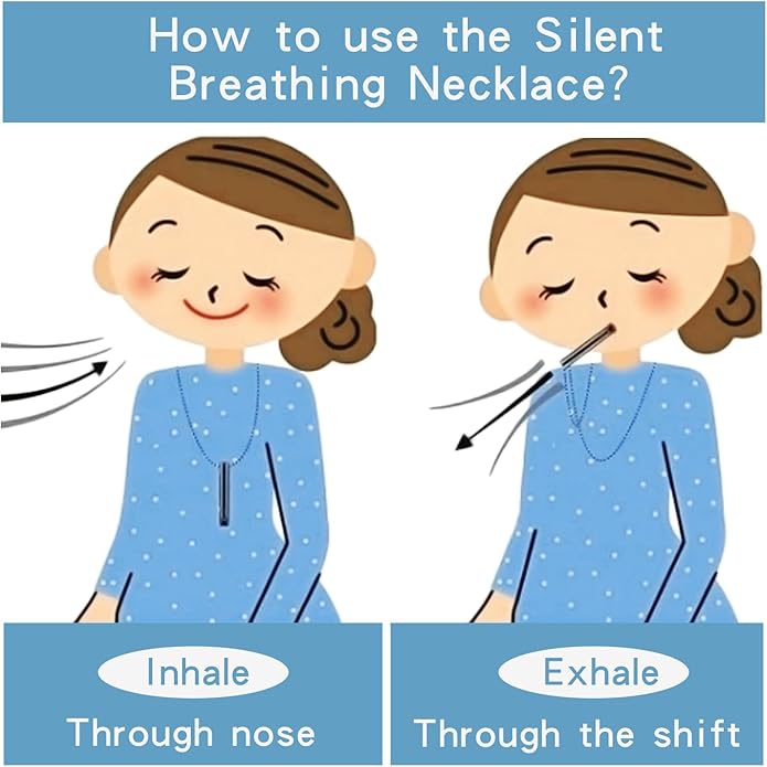 Anxiety Breathe Easy Necklace Mindfulness Breathing Necklace Breathlace Stainless Steel Pendant for Natural Calm & Stress Relief