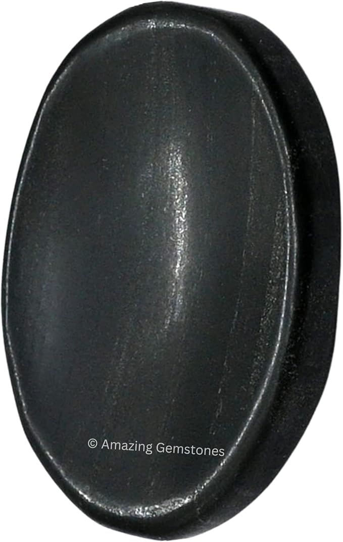 Amazing Gemstone Shungite Worry Stone Crystals and Healing Stones - Worry Stones for Stress Relief Gifts - Piedra Crystal Fidget for Meditation, Relaxation - Unique Stocking Stuffers