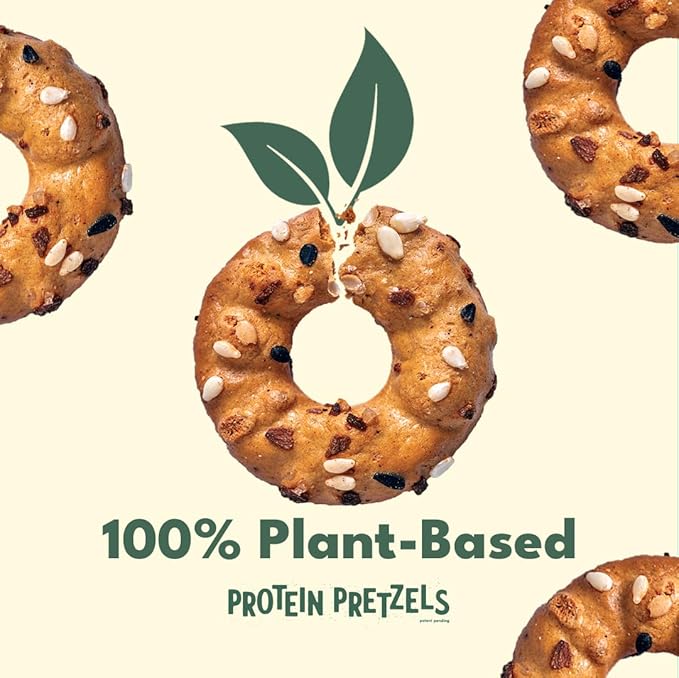 Crisp Power Protein Pretzels, Everything, High Protein Vegan Keto Snack, 28 G Plant Based Protein, Low Carb Crunchy Pretzel Snacks, Sugar Free, No Seed Oils, 1.75 oz Bags, 6 Pack