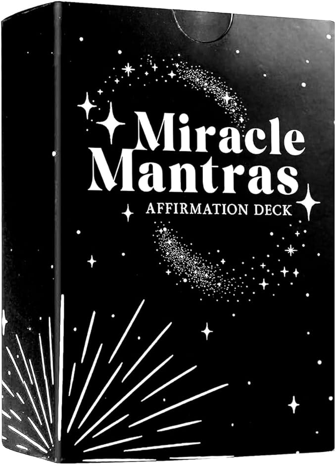 Miracle Mantras Affirmation Deck, Mindfulness Affirmation Cards for Women & Men, 62 Daily Positive Motivation Self-Love Cards, Miracle Mantras Gift for Friend, Sister, Coworkers, Employee Gifts
