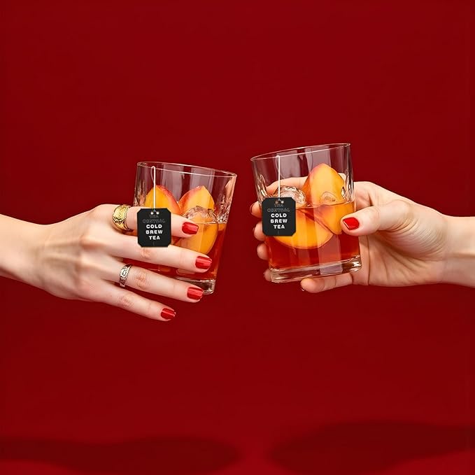 Life Plus Style Gourmet TEA CENTRAL Ginger Peach Black Tea Organic Ceylon Refreshing Tea Beverages Ginger Natural Sweet Flavored Cold Brew Peach Tea Bags Everyday Wellness Iced Drink 25 Tea Bags