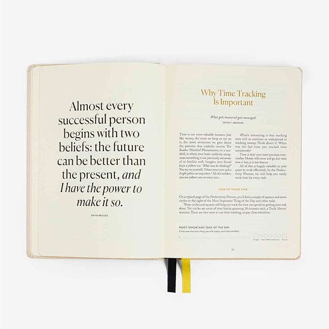 Intelligent Change - 3-Month Productivity Planner, Productivity Tools for Time-Management and Mindfulness, Daily To-Do List, A5 Undated Quarterly Planner, Beige (Beige)