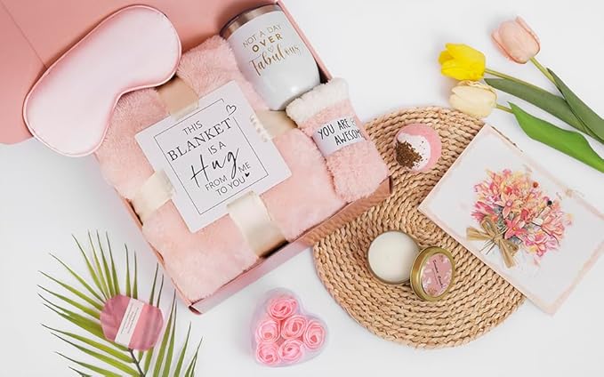 Happy Birthday Gifts for Women Mom Her Grandma Girlfriend Friendship,Relaxing Spa Gifts Baskets W/ Fuzzy Socks,Get Well Self Care Package,Christmas Gifts for Women Mom Grandma Her Sister Wife Friend