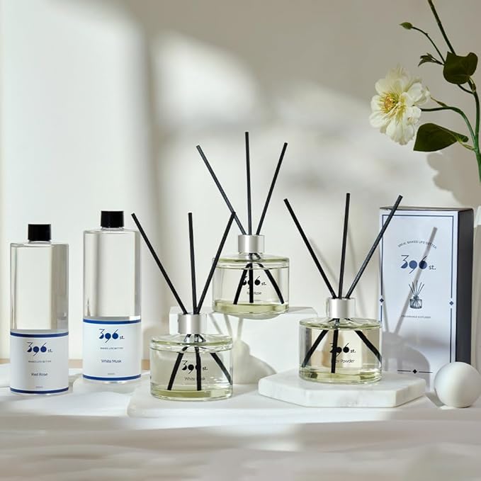 396 st. Reed Diffuser, White Musk, 200ml(6.7oz) / Reed Diffuser Sets, Home Fragrance, Scented Oils, Home & Bathroom Décor