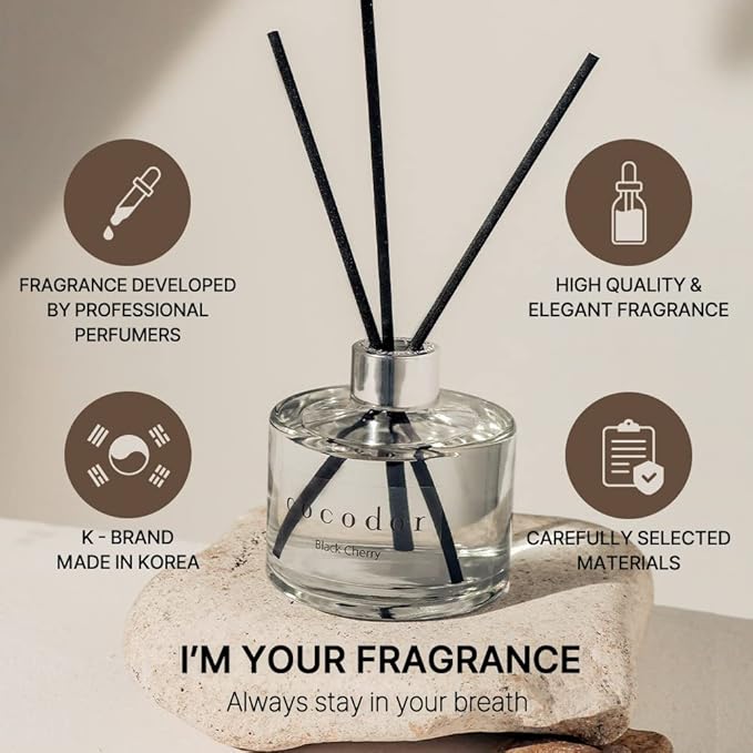 COCODOR Signature Reed Diffuser Set/White Jasmine / 6.7oz /1 Pack/Home Fragrance Diffuser, Oil Scent Diffuser for Bathroom Shelf Decor