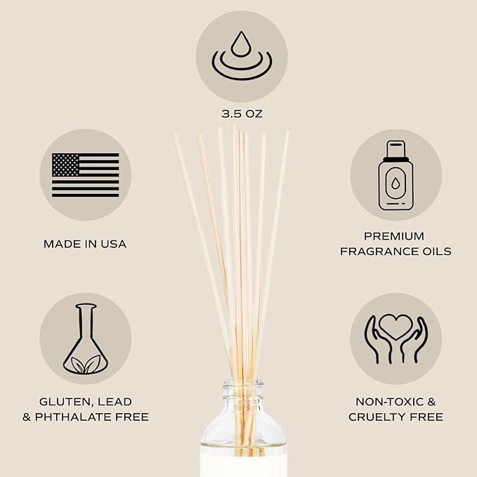 Sweet Water Decor Pumpkin Spice Reed Diffuser Set - Pumpkin, Cloves, Cinnamon, and Vanilla Fall Scented Diffusers - Scent Diffusers for Home, Long Lasting Fragrance, Made in The USA