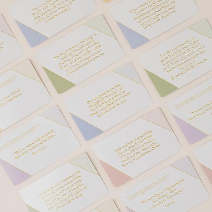 Mind Cards 45 Cards for Daily Rituals, Gratitude & Journaling Simple Steps to Positive Habits, Self Care for Busy Lives & Careers For Women & Men