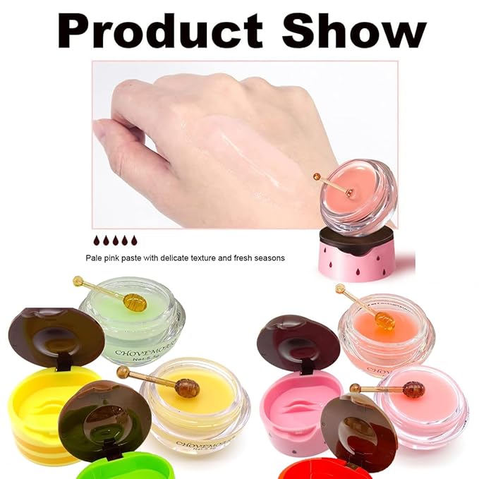 Lip Balm Honey Pot, Vitamin E Lip Masks & Moisturizing Propolis Sleeping Lip Mask (1 Pack Apple)