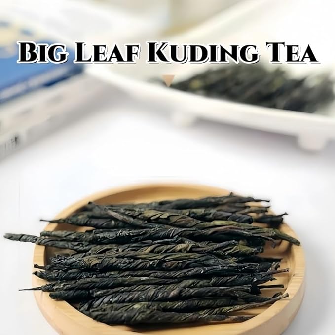 JINQI 2bottles Bitter Tea Kuding- 苦丁茶 大叶苦丁茶4.93oz/140g(2.46oz/70g*2), Chinese Herbal Green Tea, Clearing Heat, Holiday Gifts, Tea Gifts