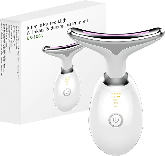 7-Color LED Facial Massager Tool, face Massager Tool with Vibration, Gua Sha-Inspired Design, Cooling Gel for Skin Firming & Daily Skincare Routine