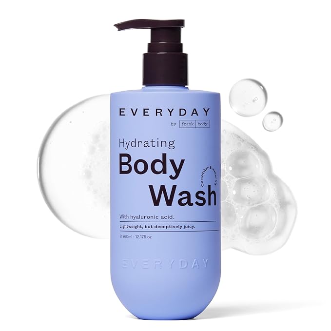 frank body Hydrating Body Wash | Moisturizes, Hydrates & Soothes | Hyaluronic Acid, Aloe Vera & Glycerin | Cucumber & Waterlily Scent | Vegan & Cruelty Free | 360ml