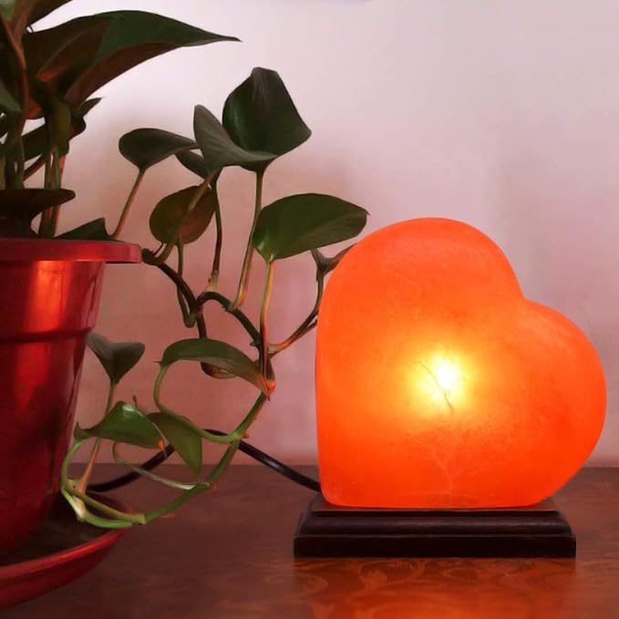 Himalayan Pink Salt Heart Lamp Comes with Dimmer Switch and a Pair of Bulbs (Heart2)