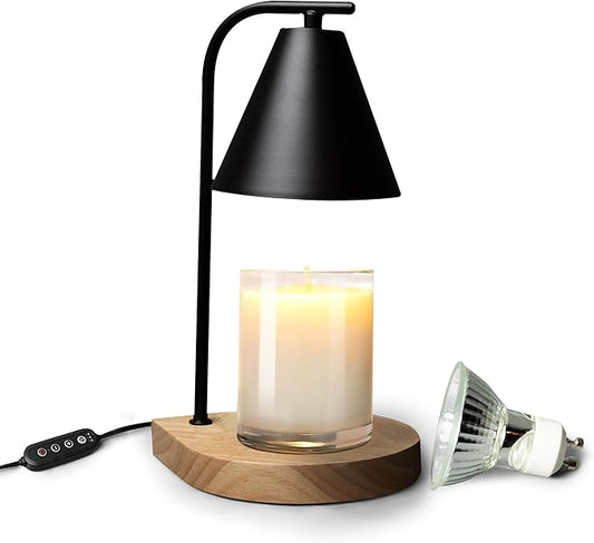 Candle Warmer Lamp with Timer Dimmer, 2H/4H/8H Timer, Birthday Gifts for Women Mom, House Warming Gifts New Home Decor, Black Lamp Candle Warmer, Wax Melts Warmer for Jar Candles with 2 Bulbs