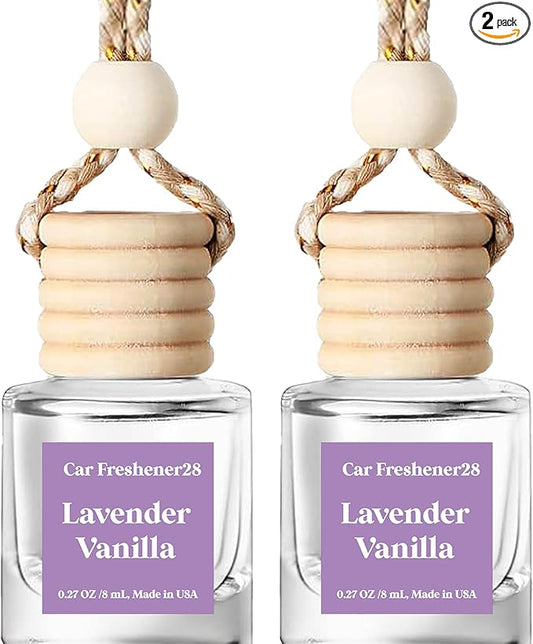 Car Air Freshener Hanging, Car Essential Oil Diffuser, Lavender Vanilla Cute Car Air Freshener, Car Fresheners Long Lasting, Air Fresheners for Women, Air Freshener Diffuser, Made in USA
