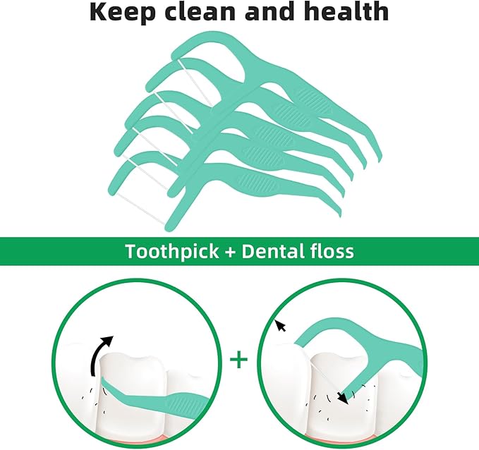 RAZOKO Dental Floss Picks | Toothpick, Shred-Resistant Floss, Easy Grip Handle, Fresh Mint Flavor, 75 Count (Pack of 3)