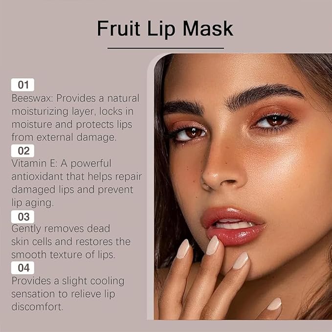 8PCS Bee Lip Balm Pot, Fruit Moisturizing Propolis Lip Mask, Lip Mask Overnight Moisturizing Lip Balm Hydrating Prevention Dry and Crack Lip Scrubs Exfoliator Lip Wrinkle Care Products