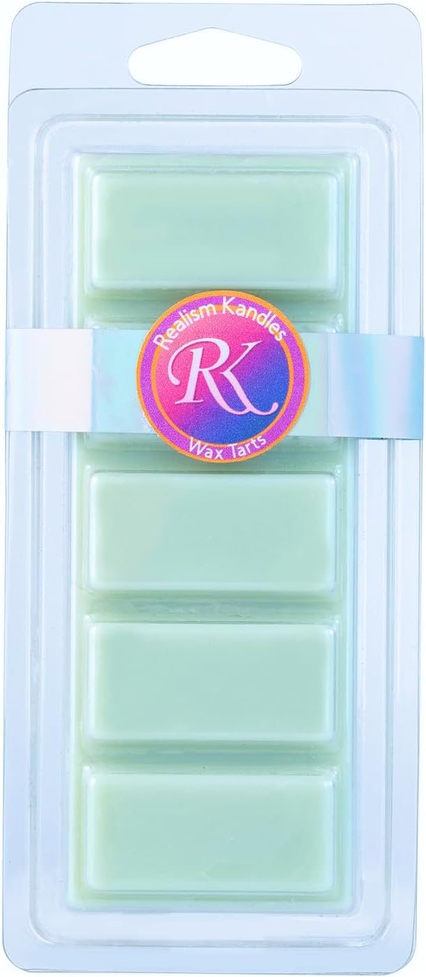Hulette Cotton & Sea Salt Soy Wax Melts 5 Count, Green Chromotherapy Rectangles, Premium Handcrafted Aromatherapy Fragrance, Long-Lasting Non-Toxic Scented Wax, 4 Pack