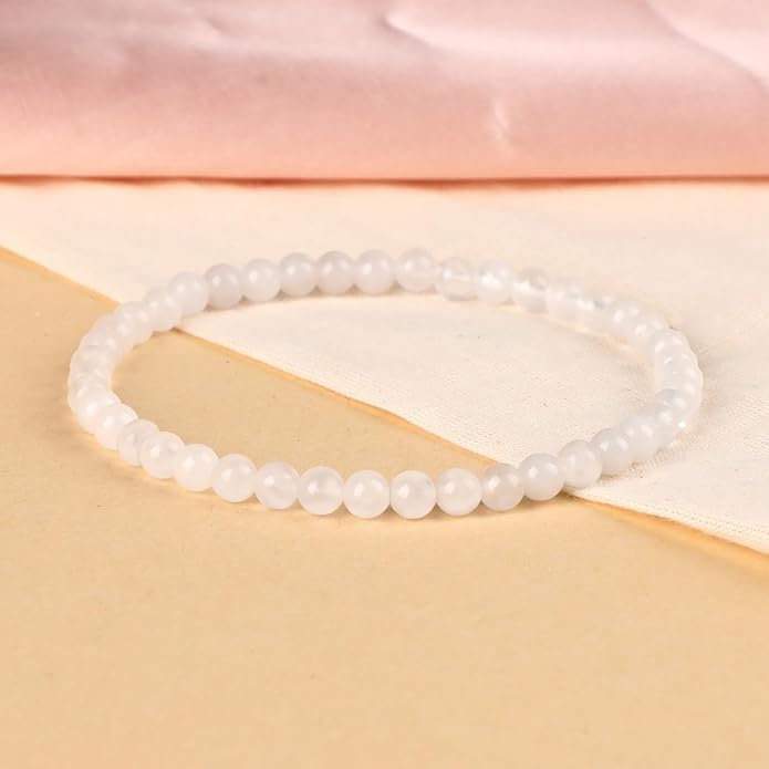 LPBeads Handmade Natural Gemstone Stretch Elastic Bracelet Healing Crystal Round Stone Beads Jewelry Gifts for Women Men