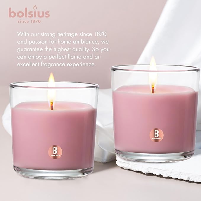 Bolsius Magnolia Scented Candle - 43+ Hour Burn Time, Plant-Based Wax, Smokeless, 8oz Jar