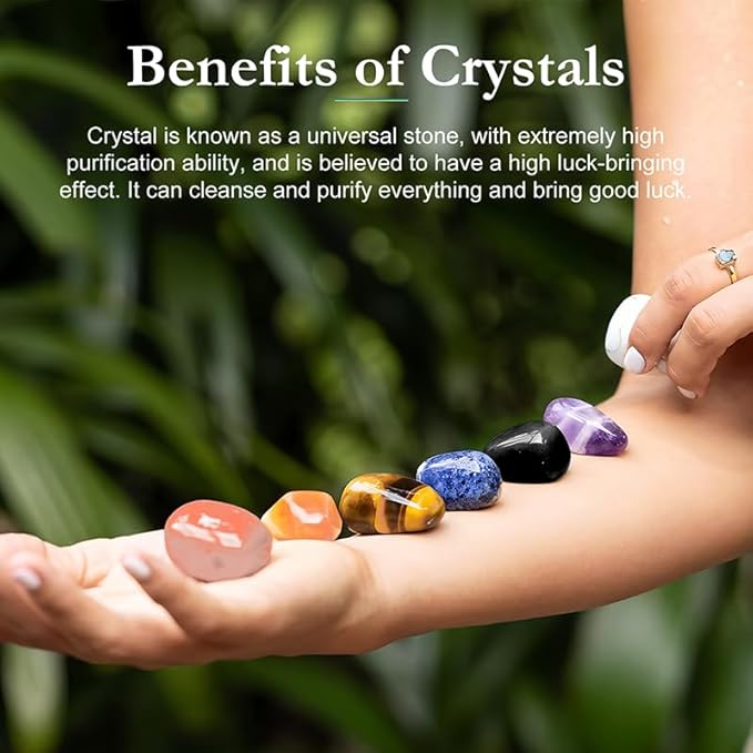 Healing Crystals Set, 28 Pcs Crystals and Healing Stones 7 Chakra Kits Obsidian Real Spiritual Protection Natural Reiki Energy Meditation Crystals for Beginners Wooden Box, Crystal Gifts for Women