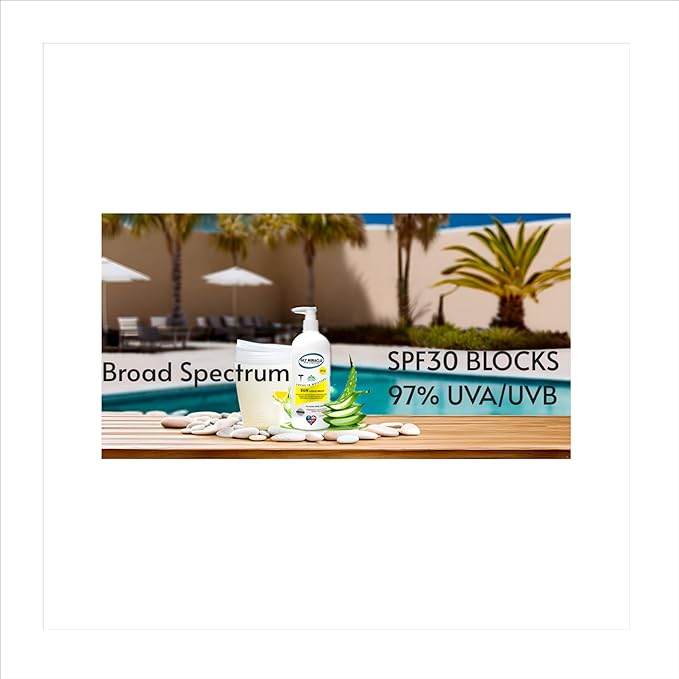 GLY MIRACLE SUN SPF30 Sunscreen Moisturizer: Hydrate and Protect Dry, Cracked Skin with Broad Spectrum UV Block - 16 oz Apricot Breeze