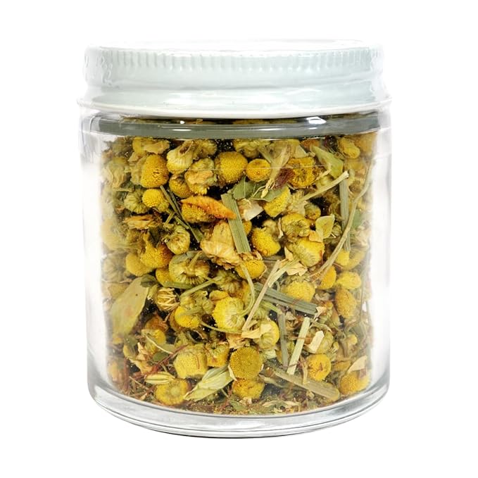 Day's End Blend, 3/4 oz (21 g) - Relaxing Herbal Beverage Tea in Glass Jar by Smoke Camp Crafts