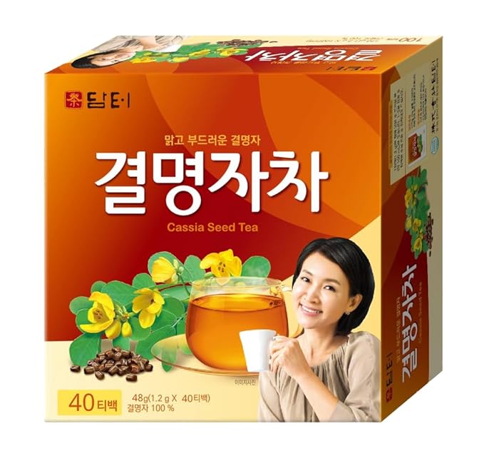 Damtuh Cassia Seed Tea – Traditional Korean Herbal Tea, Smooth & Caffeine-Free, 40 Tea Bags (1.2g each)