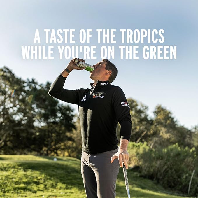 GOLFERAID Performance Blend, Up Your Golf Game, No Caffeine, Glucosamine, Turmeric, MSM, CoQ10, B-Complex, BCAAs and Electrolytes, 40 Calories, 100% Clean, Paleo, Vegan, 12 Fl Oz (Pack of 12)