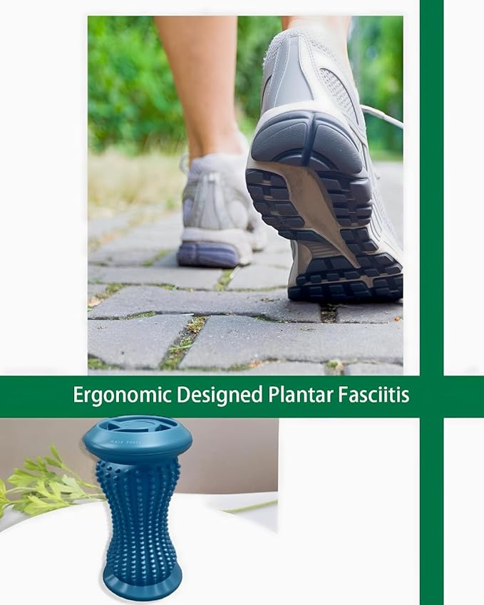 Manual Foot Massager Roller for Plantar Fasciitis Relief, Portable Deep Tissue Muscle Massage Roller for Foot Arch and Heel Pain, Effective Reflexology Tool Relax The Nerves (Navy Blue)