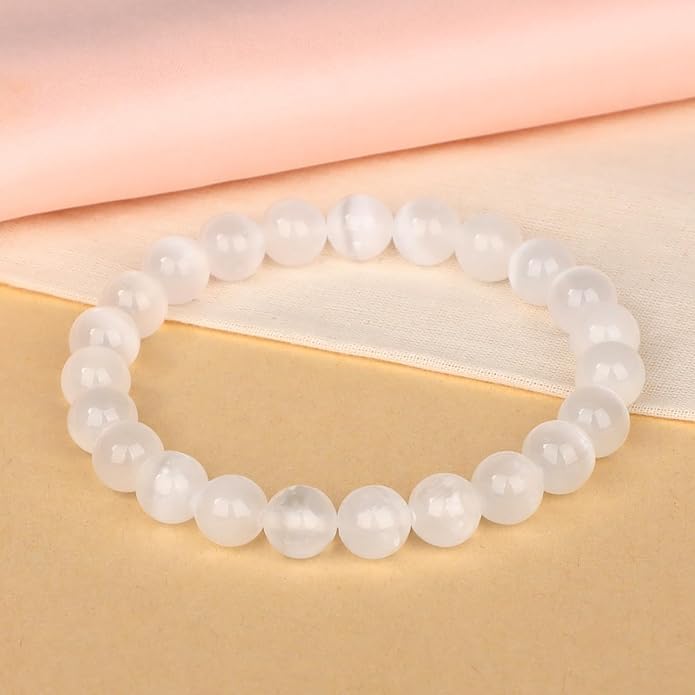 LPBeads Handmade Natural Gemstone Stretch Elastic Bracelet Healing Crystal Round Stone Beads Jewelry Gifts for Women Men