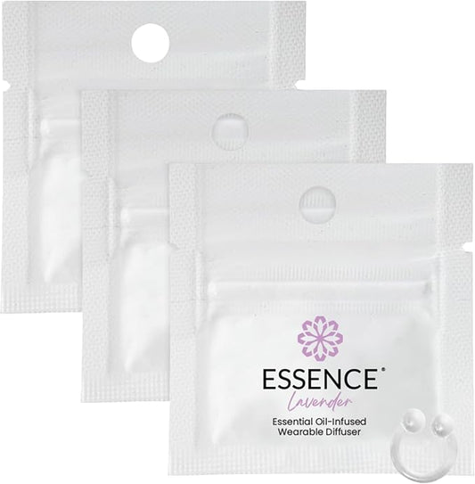 Essence Wearable Aromatherapy Nasal Diffuser – Lavender Essential Oil Nose Ring Silicone Inhaler for Stress & Mood Support - Made in USA & Travel-Friendly (3 Pack)