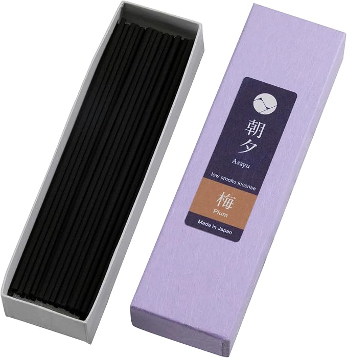 Asayu Japanese Low Smoke Incense Sticks Plum Blossom Scent 20g (0.71 oz), Made in Japan Quality Incense for Morning Yoga, Meditation, Relaxation