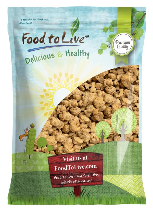 Food to Live Organic Soy Chunks 3 Pounds, – Unsalted Nuggets, High Protein. Plant-Based. Meat Alternate Substitute. Non-GMO. Vegan, Kosher, Bulk