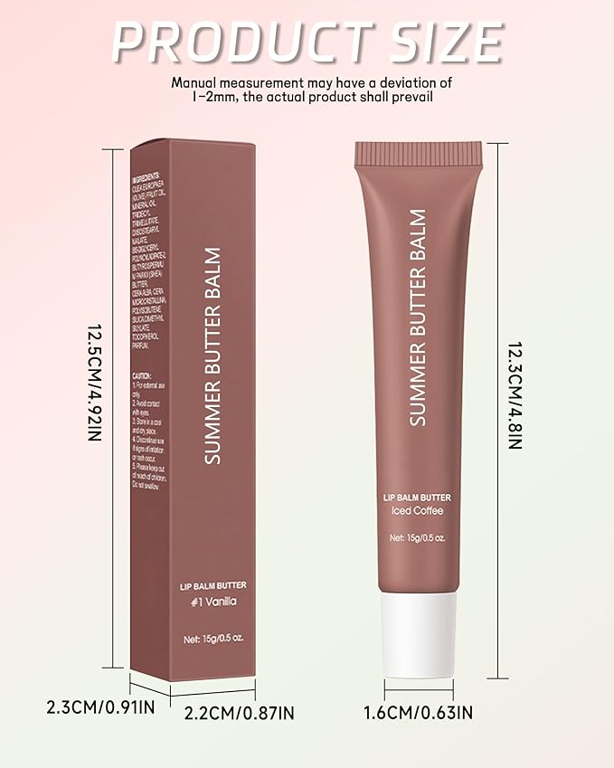 Hydrating Tint Lip Balm Summer Butter Kit, Mint Clear Sheer Beige Brown Pink Sugar Glossy Lip Gloss,Moisturizing Non-Sticky Jelly Lip Moisturizer,Glow Reviver Lip Care Oil,Gift for Women Girl-Set E