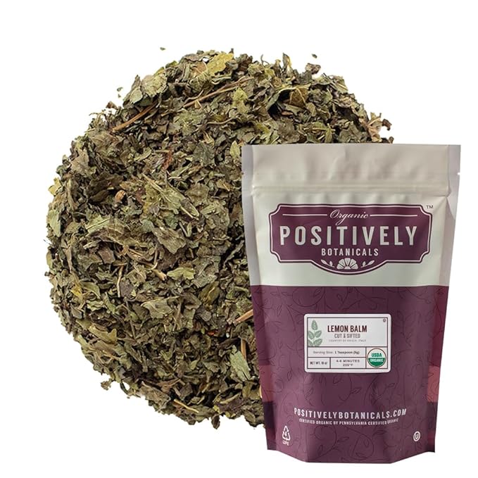 Organic Positively Botanicals Company, Lemon Balm, Herbal Tea Loose Leaf Botanical, 16 Ounce