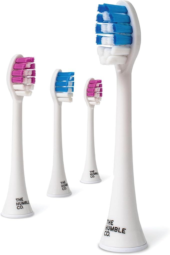 The Humble Co. Plant Based Electric Toothbrush Heads 4pk – Replacement Heads, Helps Remove Plaque and Eliminate Bad Breath