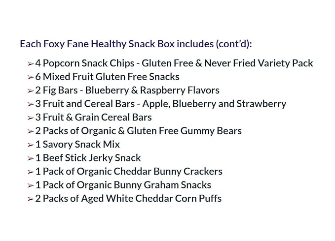 Foxy Fane 60-Count Holiday Gift Box - Assortment of 60 Healthy Snacks & Treats - Perfect Variety Pack for Back to School, Easter, Christmas & New Year’s - Great for Family, Friends, or Office Gifting