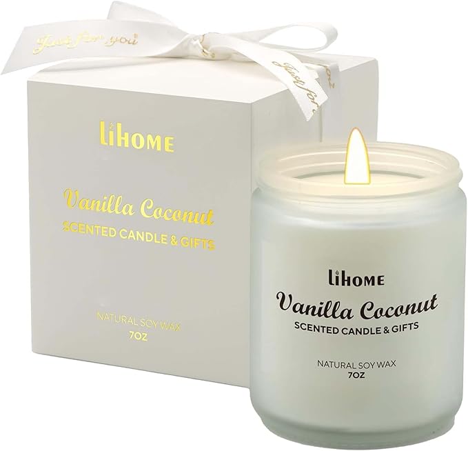 Candles Gifts for Women - Natural Soy Wax Candle for Home Scented Perfect for Christmas, Birthday, Mother's Day, Vanilla Coconut Candles