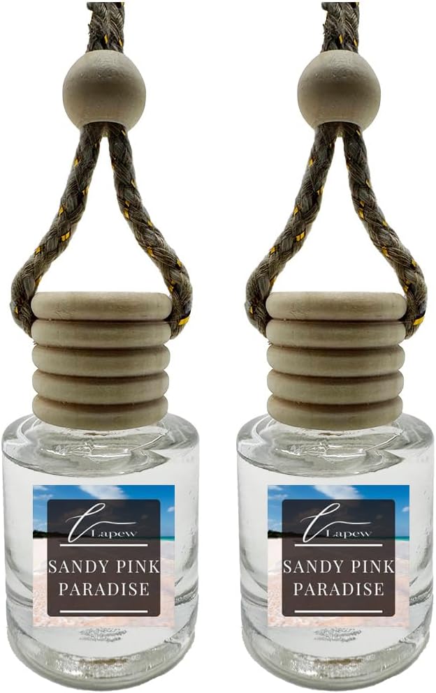 Car Air Freshener Diffuser – 2 Pack Hanging Air Freshener Diffuser (.34 Oz, Sandy Pink Paradise)