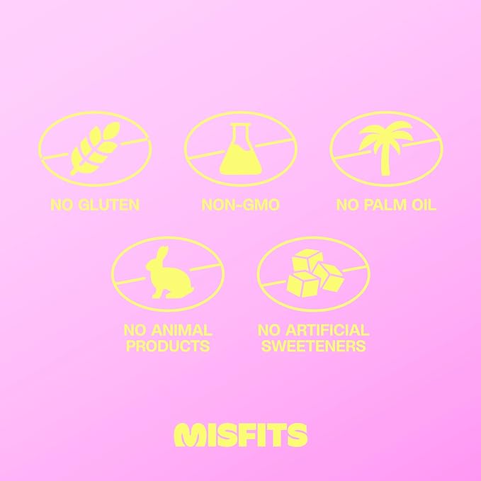 Misfits Vegan Protein Bars, Brownie Batter - Updated Recipe | Plant Based, Low Sugar & Carb, High Fiber Snacks | Pack of 12