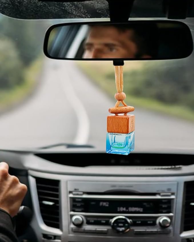 Car Air Freshener 8ml Nature Scents | 45-Days Long-Lasting Fragrance | Automotive Hanging Diffuser Bottles | Remove Auto Odor Fresh Air for Men Home Deodorizer (1pcs, Agarwood)