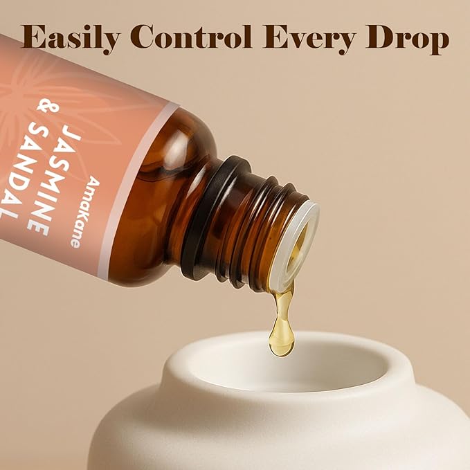 AmaKane Jasmine& Sandal Hotel Fragrance Oil 30ml, Inspired by Shangri-La Essential Oil, Premium Diffuser Oil for Home, Long-Lasting Aromatherapy Oil, Candle & Soap Making Scents