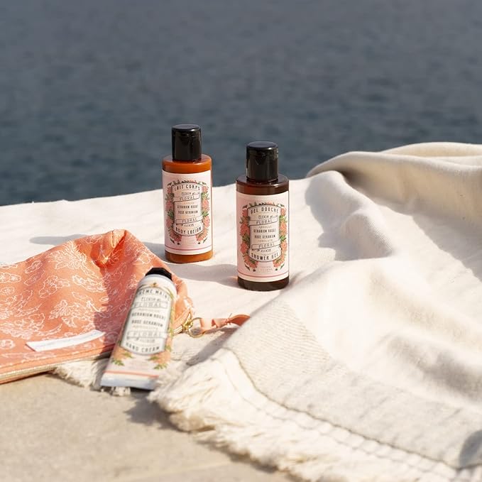 Panier des Sens - Small Hand Cream for Dry Cracked Hands – Rose Geranium Mini Hand Lotion for Dry Skin - With Sweet Almond and Olive Oil - Hand Care 97% Natural Ingredients - Travel Size 1 floz