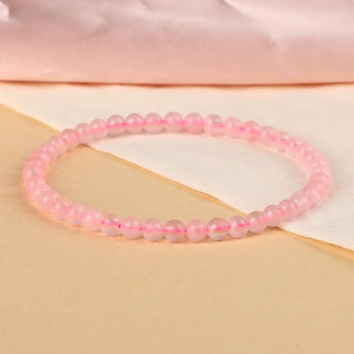 LPBeads Handmade Natural Gemstone Stretch Elastic Bracelet Healing Crystal Round Stone Beads Jewelry Gifts for Women Men