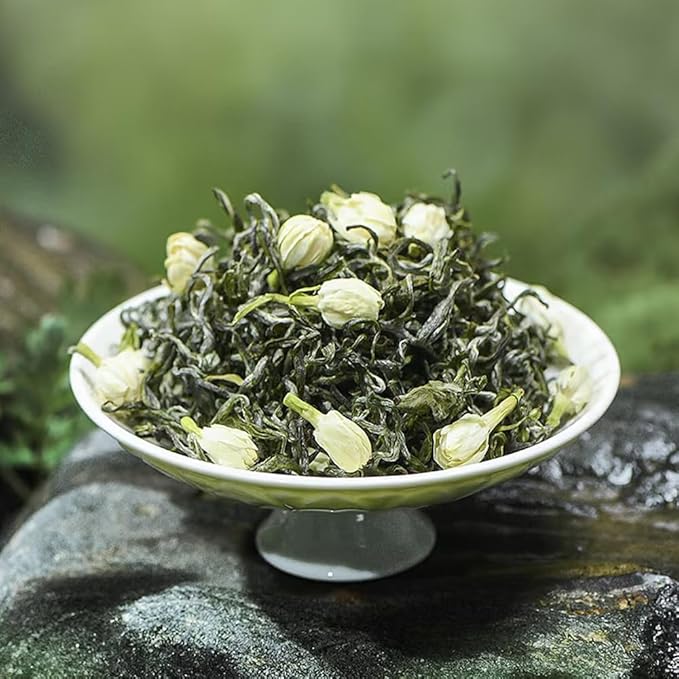 Spring Tips Jasmine Green Tea – Bulk Loose Leaf Chinese Tea, Smooth and Aromatic – 300g / 10.6oz – 茉莉春毫