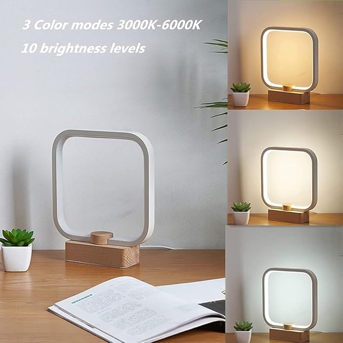 Bedside Table Lamp for Bedroom, 3-Color Temperature Lamp,Bedroom Bedside Night Light, Dimmable Led Lighting, Small Table Lamps for Living Room OfficeCreative Home Decor, Unique House warmging Gift